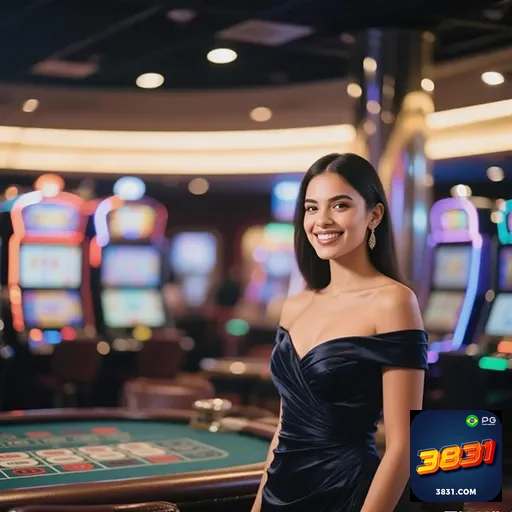 Imagem de um cassino, representando entretenimento em 3831, o site de jogos e lazer.